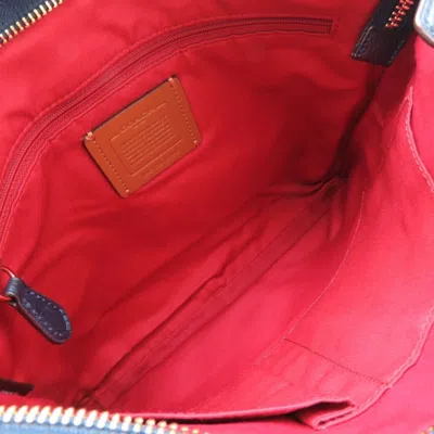 Pre-owned Coach Navy Denim Leather Shoulder Bag () In Blue