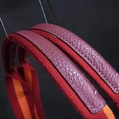 Pre-owned Coach Pink Red Color Canvas Leather Handbag Shoulder Bag Tote Bag () In Multi