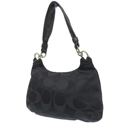 Pre-owned Coach Signature Black Canvas Shoulder Bag ()