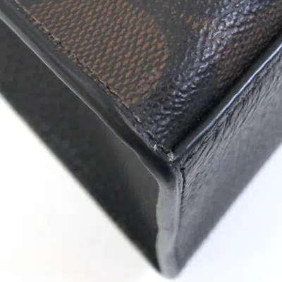 Pre-owned Coach Signature Black Dark Brown Pvc Leather Handbag Shoulder Bag () In Multi