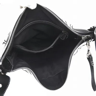 Pre-owned Coach Signature Black Gray Canvas Shoulder Bag () In Multi