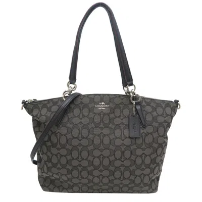 Pre-owned Coach Signature Black Signature Line Canvas Tote Bag ()