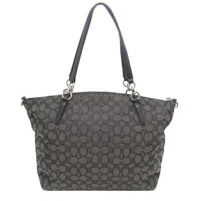 Pre-owned Coach Signature Black Signature Line Canvas Tote Bag ()
