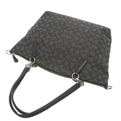 Pre-owned Coach Signature Black Signature Line Canvas Tote Bag ()