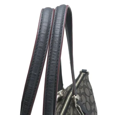 Pre-owned Coach Signature Black Signature Line Canvas Tote Bag ()