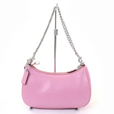 Pre-owned Coach Signature Pink Leather Handbag Shoulder Bag ()