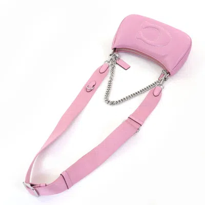 Pre-owned Coach Signature Pink Leather Handbag Shoulder Bag ()