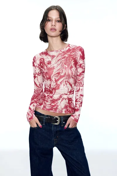 Ho25 Long Sleeve Tee In Red