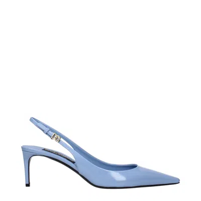 Dolce & Gabbana Light Blue Leather High Heel Pumps In Multi