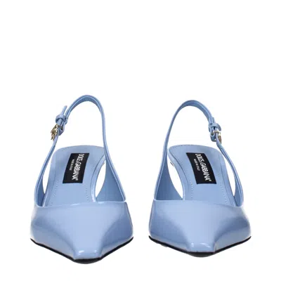 Dolce & Gabbana Light Blue Leather High Heel Pumps In Multi