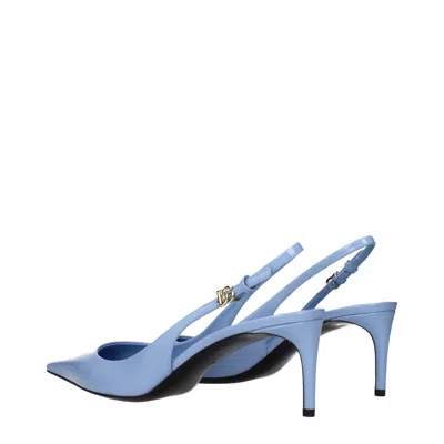 Dolce & Gabbana Light Blue Leather High Heel Pumps In Multi