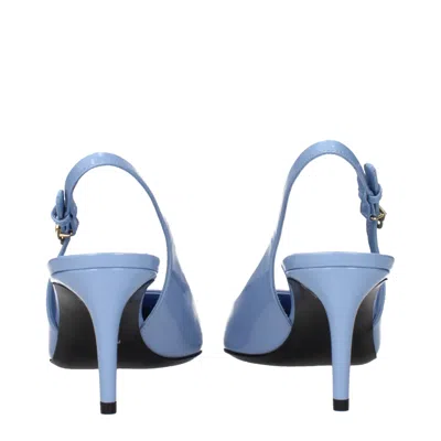 Dolce & Gabbana Light Blue Leather High Heel Pumps In Multi