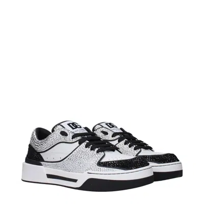 Dolce & Gabbana White Leather Low Top Women's Sneakers In White