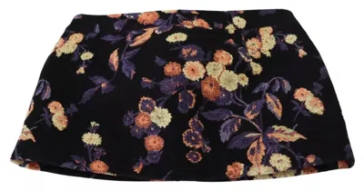 Pre-owned Dsquared2 Dsquared² Black Floral Embroidery Mid Waist A-line Mini Women's Skirt ()
