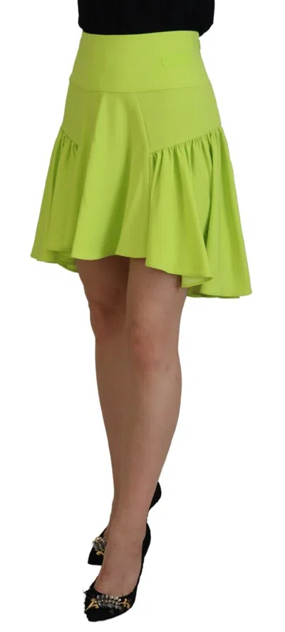 Pre-owned Dsquared2 Dsquared² Green High Waist A-line Pleated Mini Women Women's Skirt ()