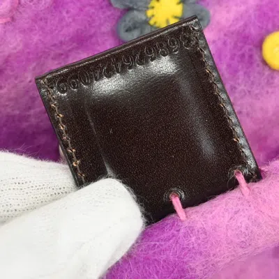 Pre-owned Fendi Baguette Bag Embroidered Zucca Wool Purple Wool Handbag ()