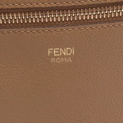 Pre-owned Fendi Beige Brown Canvas Leather Tote Bag () In Multi