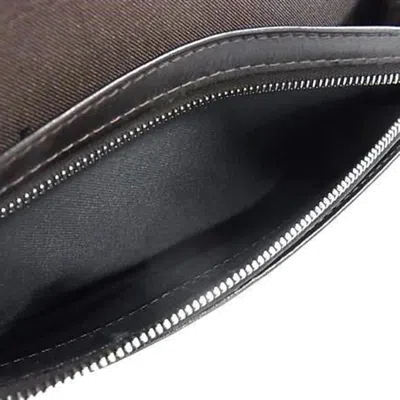 Pre-owned Fendi Black Brown Canvas Leather Wallet (bi-fold) () In Multi