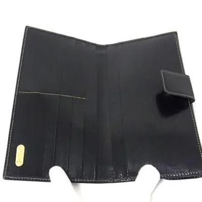 Pre-owned Fendi Black Brown Canvas Leather Wallet (bi-fold) () In Multi