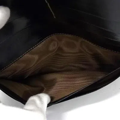 Pre-owned Fendi Black Brown Canvas Leather Wallet (bi-fold) () In Multi