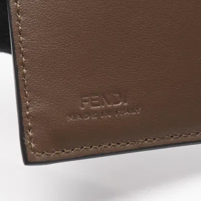 Pre-owned Fendi Black Brown Leather Wallet (tri-fold) () In Multi