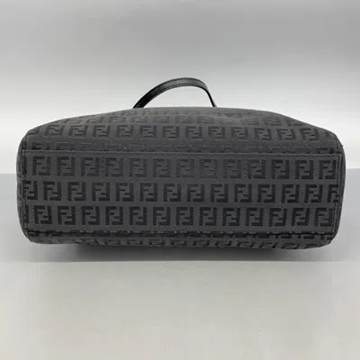 Pre-owned Fendi Black Brown Nylon Canvas Tote Bag () In Multi