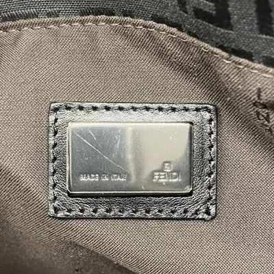 Pre-owned Fendi Black Brown Nylon Canvas Tote Bag () In Multi