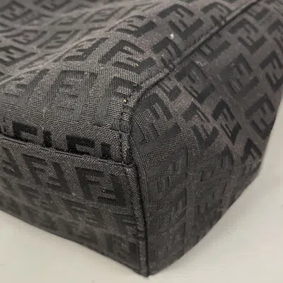 Pre-owned Fendi Black Brown Nylon Canvas Tote Bag () In Multi