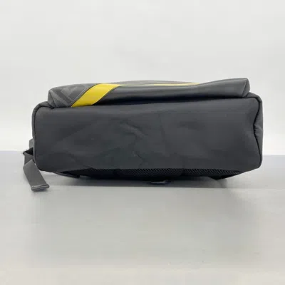 Pre-owned Fendi Black Gray Pvc Nylon Backpack () In Multi