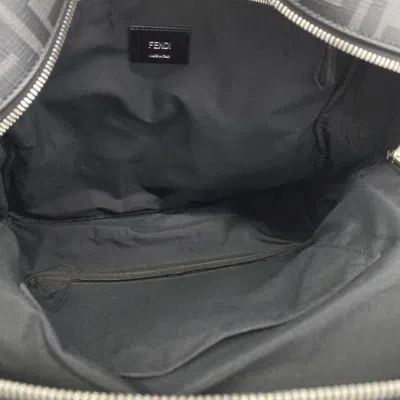 Pre-owned Fendi Black Gray Pvc Nylon Backpack () In Multi
