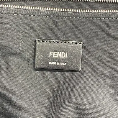 Pre-owned Fendi Black Gray Pvc Nylon Backpack () In Multi