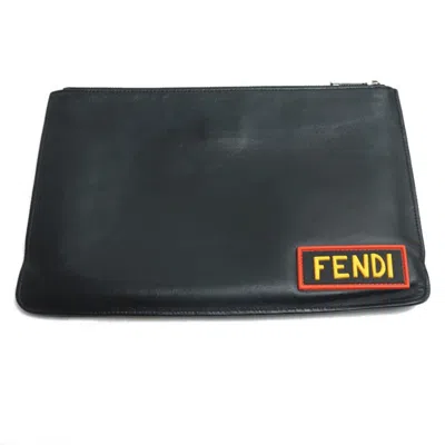 Pre-owned Fendi Black Multi-color Leather Clutch Bag ()