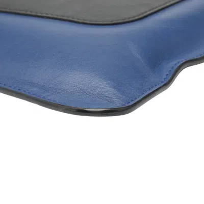 Pre-owned Fendi Blue Gray Red Color Leather Clutch Bag ()