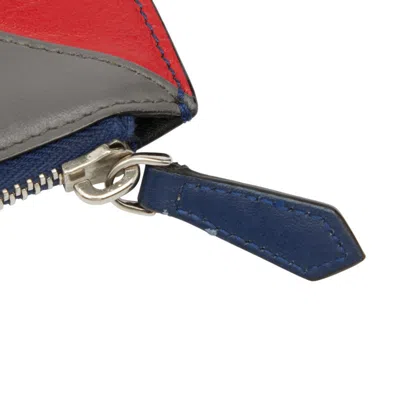 Pre-owned Fendi Blue Gray Red Color Leather Clutch Bag ()