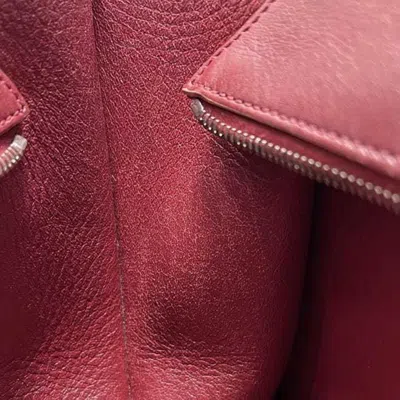 Pre-owned Fendi Bordeaux Leather Handbag Shoulder Bag () In Burgundy