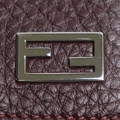 Pre-owned Fendi Bordeaux Leather Wallet (tri-fold) () In Burgundy