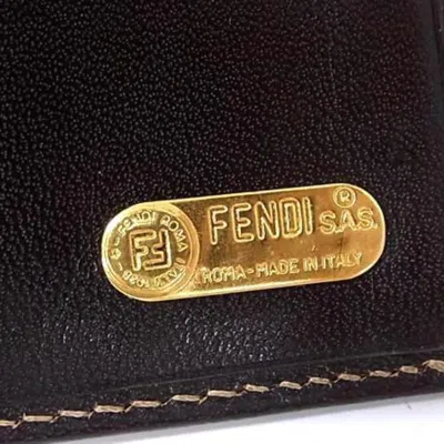 Pre-owned Fendi Brown Canvas Leather Long Wallet (bi-fold) ()