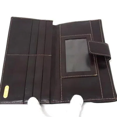 Pre-owned Fendi Brown Canvas Leather Long Wallet (bi-fold) ()