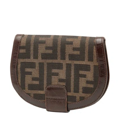 Pre-owned Fendi Brown Canvas Leather Wallet (bi-fold) ()