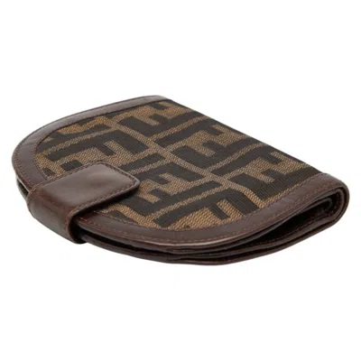 Pre-owned Fendi Brown Canvas Leather Wallet (bi-fold) ()