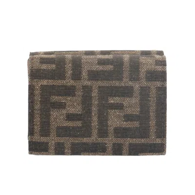 Pre-owned Fendi Brown Fabric Wallet (tri-fold) ()
