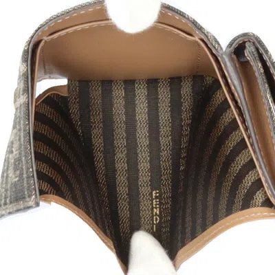 Pre-owned Fendi Brown Fabric Wallet (tri-fold) ()