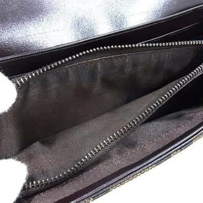 Pre-owned Fendi Brown Leather Canvas Long Wallet (bi-fold) ()