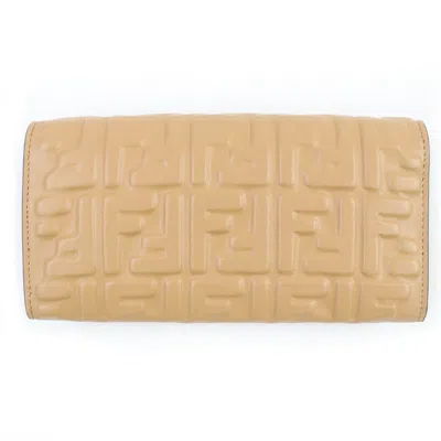 Pre-owned Fendi Brown Leather Long Wallet (bi-fold) ()
