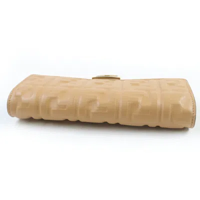 Pre-owned Fendi Brown Leather Long Wallet (bi-fold) ()