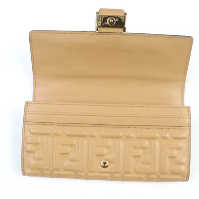 Pre-owned Fendi Brown Leather Long Wallet (bi-fold) ()