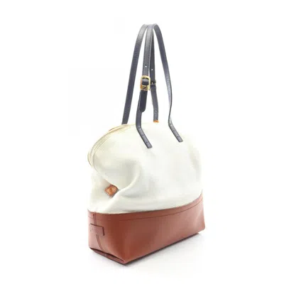 Pre-owned Fendi Brown Navy White Leather Shoulder Bag ()