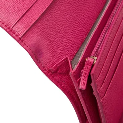 Pre-owned Fendi Brown Pink Pvc Long Wallet (bi-fold) () In Multi