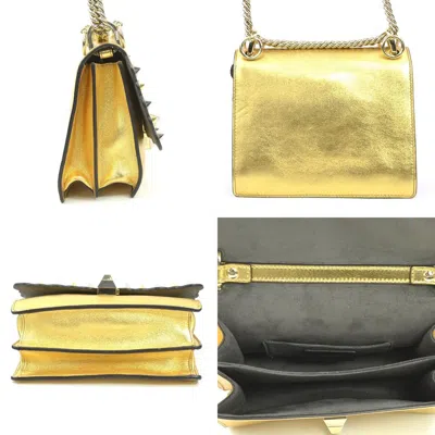 Pre-owned Fendi Gold Silver Leather Shoulder Bag () In Multi