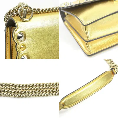 Pre-owned Fendi Gold Silver Leather Shoulder Bag () In Multi